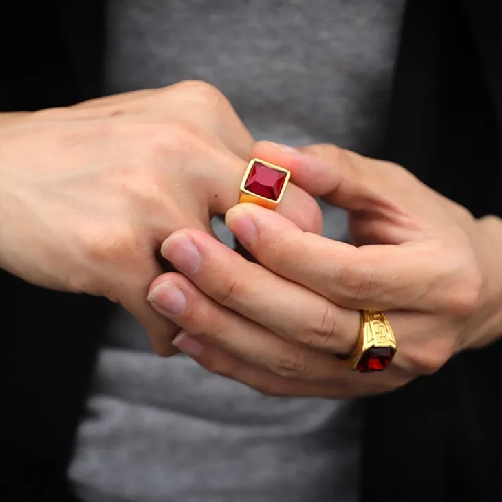 gold plated zircon stone ring 05